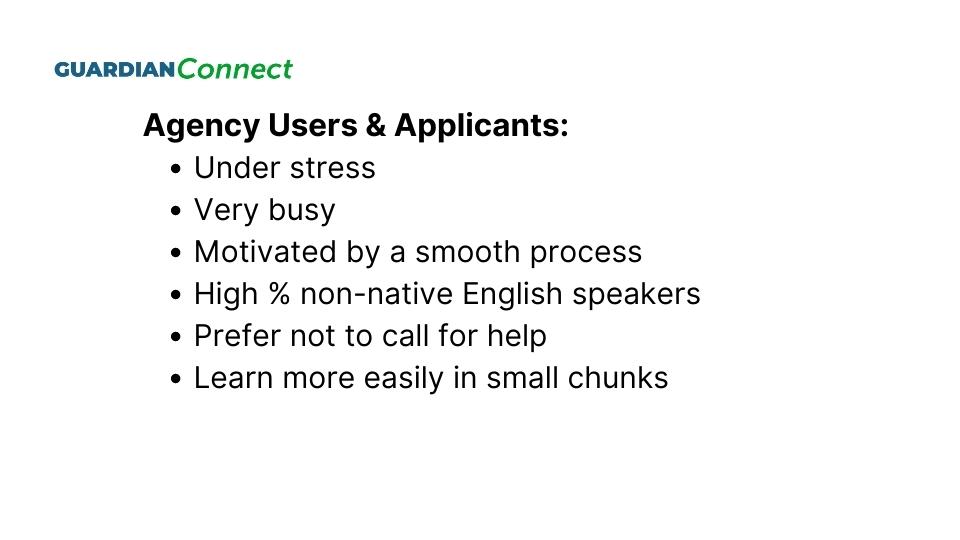 Agency Users & Applicants