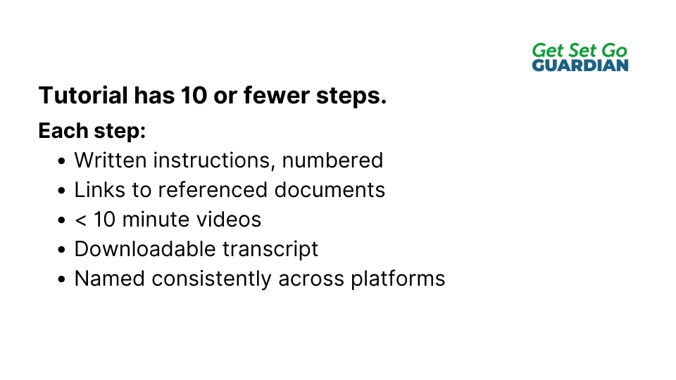 Tutorial has 10 or fewer steps.